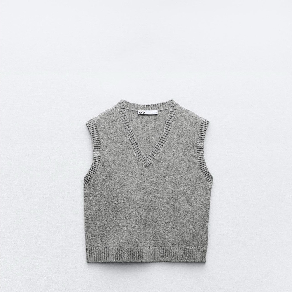Zara Gray Knit Vest